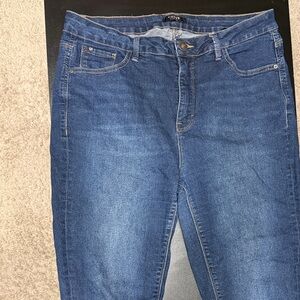 CeCe Indigo High-Rise Skinny Jeans - Dark Blue